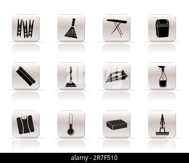 Einfache Home Objekte und Werkzeuge icons-Vektor Icon Set Stock Vektor