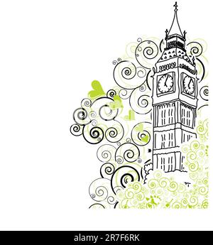 Big Ben Poster, Cover oder Grußkarte Stock Vektor