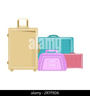 Illustration der Trolley Taschen auf weißem Hintergrund Stock Vektor