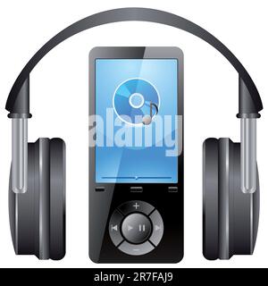 MP3-Player mit Kopfhörer Stock Vektor