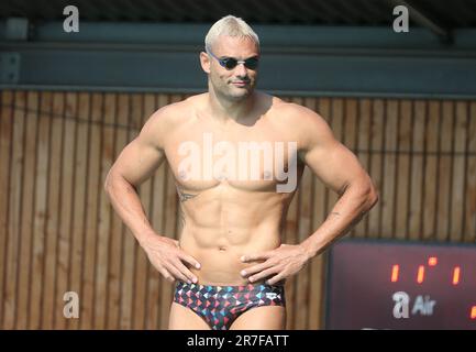 Rennes, Frankreich. 15. Juni 2023. Florent Manaudou während der französischen Elite-Schwimmmeisterschaft am 15. Juni 2023 in Rennes, Frankreich. Foto: Laurent Lairys/ABACAPRESS.COM Kredit: Abaca Press/Alamy Live News Stockfoto