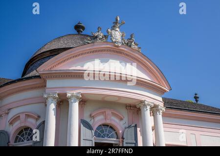 Der Pavillon im barocken Garten in Melk Abbey, Melk, Österreich Stockfoto