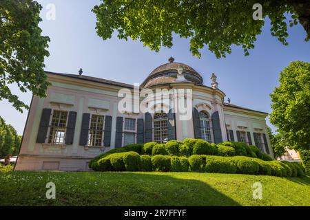 Der Pavillon im barocken Garten in Melk Abbey, Melk, Österreich Stockfoto