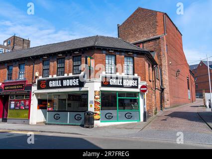 Lincoln Grill House, Ecke Clasketgate und Swan Street, Lincoln City, Lincolnshire, England, Großbritannien Stockfoto