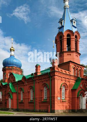 Die Newski-Kirche in Pskov ist ein historisches und architektonisches Denkmal des 18. Jahrhunderts. Stockfoto