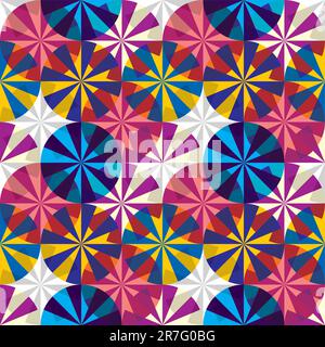 Kreisförmiges nahtloses geometrisches Muster. Vektorhintergrund. Stock Vektor