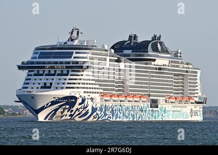 MSC EURIBIA aus dem Hafen von Kiel Stockfoto