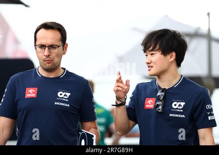Montreal, Kanada. 15. Juni 2023. Yuki Tsunoda (JPN) AlphaTauri. Formel-1-Weltmeisterschaft, Rd 9, kanadischer Grand Prix, Donnerstag, 15. Juni 2023. Montreal, Kanada. Kredit: James Moy/Alamy Live News Stockfoto