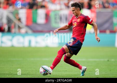 Enschede, Niederlande. 15. Juni 2023. ENSCHEDE, NIEDERLANDE - JUNI 15: Rodrigo von Spanien während des Halbfinalspiels der UEFA Nations League 2022/23 zwischen Spanien und Italien im FC Twente Stadion am 15. Juni 2023 in Enschede, Niederlande (Foto: Rene Nijhuis/BSR-Agentur). Kredit: BSR-Agentur/Alamy Live News Stockfoto