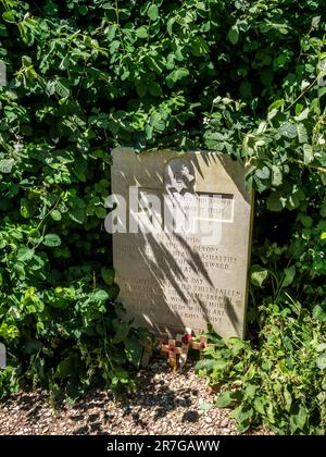 Der Friedhof Devonshire markiert die Position eines britischen Grabens, der die deutschen Positionen während des Ersten Weltkriegs am ersten Tag der Schlacht an der Somme übersah Stockfoto