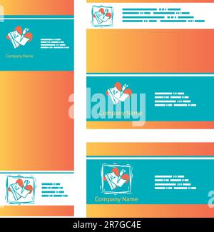 Medizinisches ID-Business-Set mit Rx-Symbolen Stock Vektor