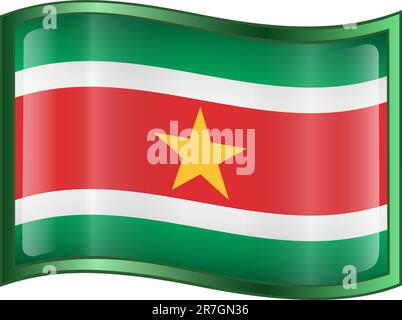 Suriname Flag-Symbol, isoliert auf weißem Hintergrund Stock Vektor