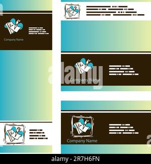 Medizinisches ID-Business-Set mit Rx-Symbolen Stock Vektor