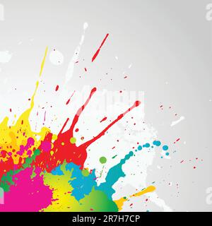 Grunge Hintergrund mit bunten Farbe Spritzer Stock Vektor