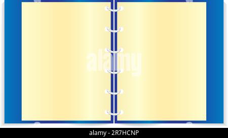 Öffnen Sie ein realistisches Notizbuch isoliert auf weißem Hintergrund. Stock Vektor