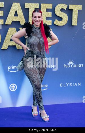 London, Großbritannien. 15. Juni 2023. Megan Bolton besucht die „Greatest Days“-Weltpremiere am Odeon Luxe Leicester Square. (Foto: Loredana Sangiuliano/SOPA Images/Sipa USA) Guthaben: SIPA USA/Alamy Live News Stockfoto