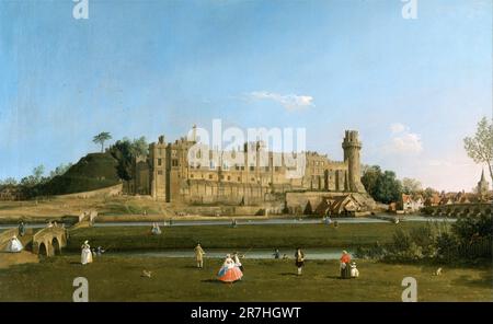 Warwick Castle, gemalt vom venezianischen Maler Giovanni Antonio Canal, weithin bekannt als Canaletto. Stockfoto