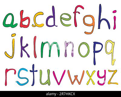 handgemachte Alphabet, abstrakte Kunst-Vektorgrafik Stock Vektor