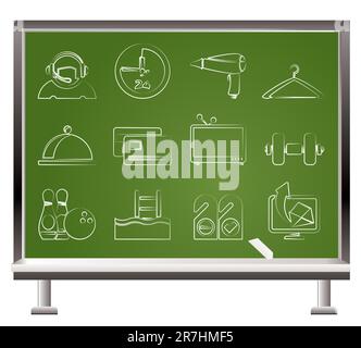 Hotel und Motel amenity Symbole vektor Icon Set Stock Vektor