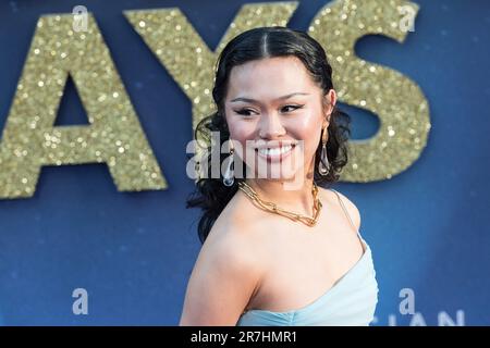 LONDON, VEREINIGTES KÖNIGREICH - 15. JUNI 2023: Jessie Mae Alonzo besucht die Weltpremiere der „Greatest Days“, die filmreife Adaption von Take That's Hit Bühnenmusical „The Band“ am Odeon Leicester Square in London, Großbritannien, am 15. Juni 2023. (Foto: Wiktor Szymanowicz/NurPhoto) Stockfoto