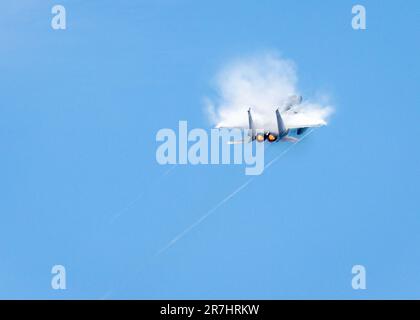 Der unglaubliche Adler bringt den Dampf. Stockfoto