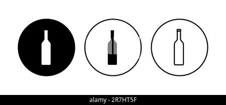 Symbolsatz für Flaschen. Flaschenvektorsymbol Stock Vektor