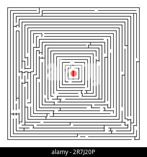 Quadratisches Labyrinth, abstrakte Kunstdarstellung Stock Vektor