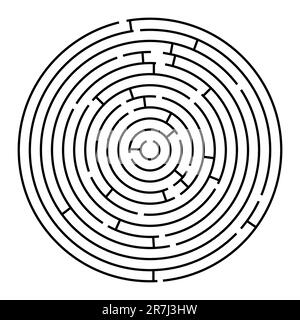 Rundes Labyrinth, Vektorgrafik; einfach zu ändernde Farben Stock Vektor