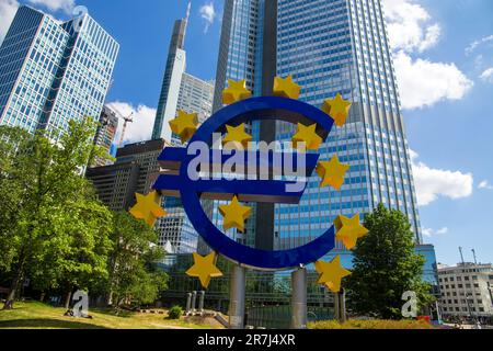 Europaskulptur in Frankfurt am Main (Frankfurt, Deutschland, 14. Juni 2023) Stockfoto