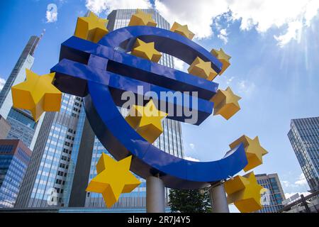 Europaskulptur in Frankfurt am Main (Frankfurt, Deutschland, 14. Juni 2023) Stockfoto