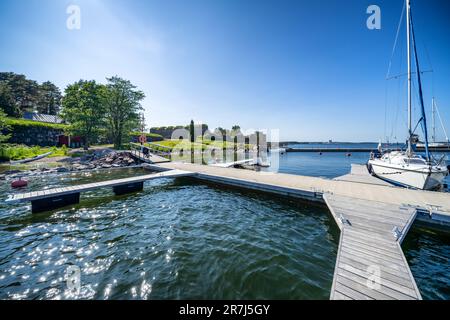 Im Hafen von Svartholm, Loviisa, Finnland Stockfoto