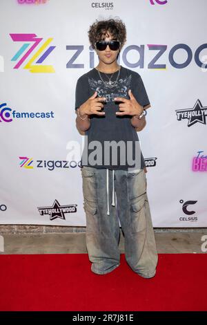 Los Angeles, USA. 15. Juni 2023. Sänger Zayah nimmt an der „Kick Off to Summer“-Party Teil, die von Zigazoo und Teen Beat Media in den Famecast Studios, Santa Monica, CA, präsentiert wird. 15. Juni 2023 Kredit: Eugene Powers/Alamy Live News Stockfoto