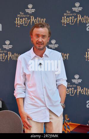 Tokio, Japan. 16. Juni 2023. Schauspieler Tom Felton nimmt an der Eröffnungszeremonie für die Warner Bros. Teil Studio Tour Tokyo - The Making of Harry Potter' in Tokio, Japan, am Freitag, den 16. Juni 2023. Foto: Keizo Mori/UPI Credit: UPI/Alamy Live News Stockfoto