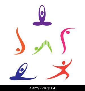 Ein Satz Yoga-Symbole Stock Vektor