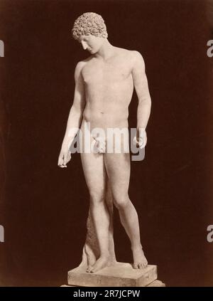 Alte Marmorstatue des Kapitolinischen „Antinous“, Kapitolinisches Museum, Italien 1900er Stockfoto