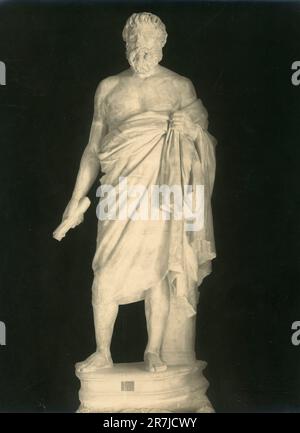 Antike Marmorstatue des griechischen Philosophen Zeno von Elea, Kapitolinisches Museum, Italien 1900er Stockfoto