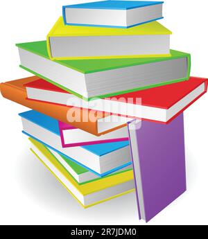 Ein Beispiel für einen großen Haufen von bunten Bücher Stock Vektor