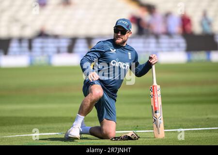 Birmingham, Großbritannien. 16. Juni 2023. England Cricket Coach Brendan McCullum während des LV= Insurance Ashes First Test Series Day 1 England vs Australia in Edgbaston, Birmingham, Vereinigtes Königreich, 16. Juni 2023 . (Foto: Craig Thomas/News Images/Sipa USA) Guthaben: SIPA USA/Alamy Live News Stockfoto