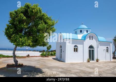 Traditionelle griechisch-blaue Kirche auf der Insel Kos Griechenland Europa EU Stockfoto
