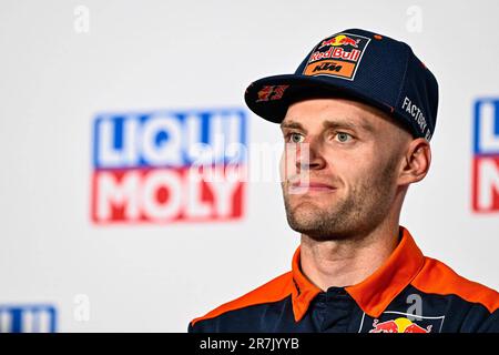 Hohenstein Ernstthal, Deutschland. 15. Juni 2023. Pressekonferenz vor dem MotoGP Liqui Moly Motorrad Grand Prix Deutschland am Sachsenring Circuit. 15. Juni 2023 in Bild: Brad Binder Rueda de prensa previa al Gran Premio Liqui Moly Motorrad de MotoGP de Alemania en el Circuito de Sachsenring, 15 de Junio de 2023 POOL/ MotoGP.com/Cordon Pressebilder dienen ausschließlich redaktionellen Zwecken. Erforderlicher Kredit: © motogp.com Kredit: CORDON PRESS/Alamy Live News Stockfoto