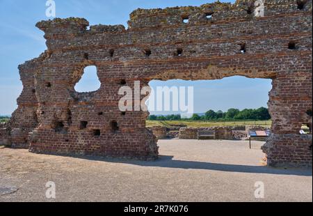 Die römische Basilika befindet sich in Wroxeter, der römischen Stadt, Wroxeter, in der Nähe von Shrewsbury, Shropshire Stockfoto