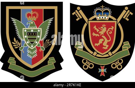 Heraldic-Adler-Symbol-Schild Stock Vektor