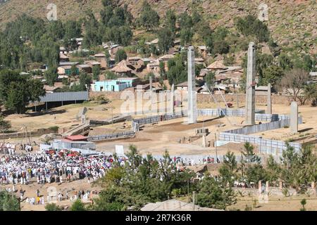 Obelisk von Axum, Northern Stelen Park, Axum, Tigray Region, Äthiopien Stockfoto