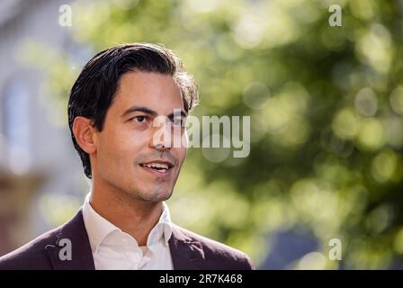 Den Haag, Niederlande. 16. Juni 2023. Rob Jetten, Minister für Klima und Energie, im Vorfeld der wöchentlichen Tagung des Ministerrats im Binnenhof. ANP SEM VAN DER WAL/Alamy Live News niederlande out - belgien out Stockfoto