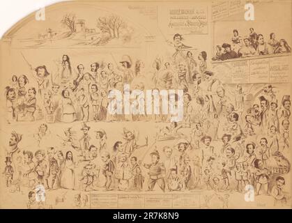 Montage amerikanischer Theaterfiguren 1866 Stockfoto