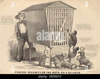 Der Sicherheitsdienst oder die Ratten auf einem Bender 1856 Stockfoto