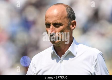 Nasser Hussain während des LV= Insurance Ashes First Test Series Day 1 England vs Australia at Edgbaston, Birmingham, Großbritannien, 16. Juni 2023 (Foto von Craig Thomas/News Images) Stockfoto