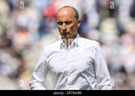 Nasser Hussain während des LV= Insurance Ashes First Test Series Day 1 England gegen Australien in Edgbaston, Birmingham, Großbritannien. 16. Juni 2023. . (Foto: Craig Thomas/News Images/Sipa USA) Guthaben: SIPA USA/Alamy Live News Stockfoto