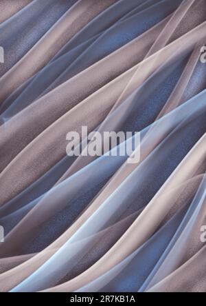 Ein abstrakter Hintergrund mit einer grauen blauen Farbpalette und einer fließenden körnigen Textur Stockfoto