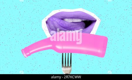 Collage für zeitgenössische Kunst. Konzept von Bierfestival, Traditionen, Getränken und Oktoberfest-Party Stockfoto